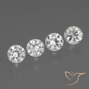 1.58 ctw White Sapphire Stones, Natural Sapphire in Diamond-Cut Shape for Sale