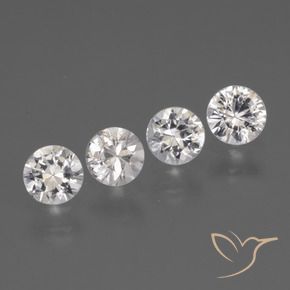 1.44 ctw White Sapphire Stones, Natural Sapphire in Diamond-Cut Shape for Sale