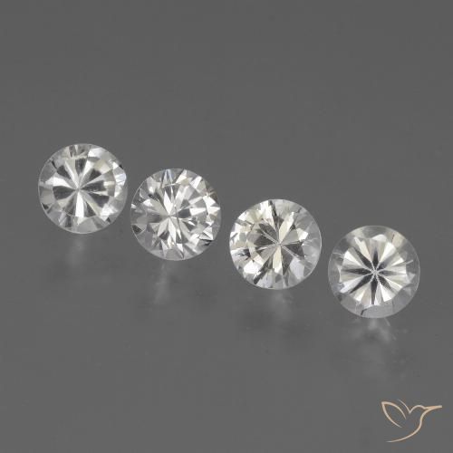 1.37ctw Natural White Sapphire, Round, VVS-VS