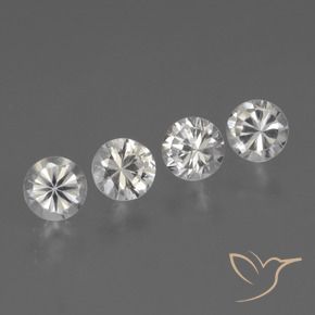 1.37 ctw White Sapphire Stones, Natural Sapphire in Diamond-Cut Shape for Sale
