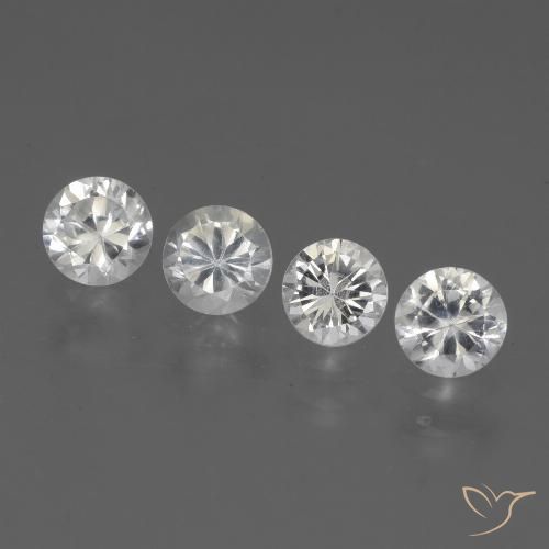 1.53ctw Natural White Sapphire, Round, VVS-VS