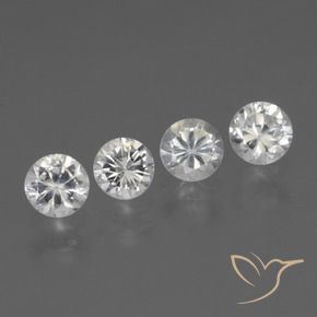 1.53 ctw White Sapphire Stones, Natural Sapphire in Diamond-Cut Shape for Sale