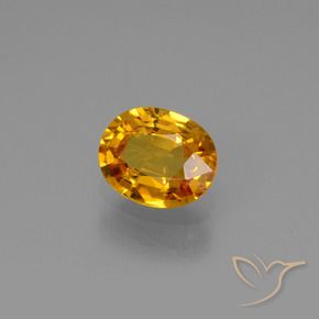 0.78 ct Golden Sapphire Stone, Natural Sapphire in Oval Facet Shape for Sale