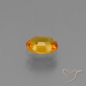 Sapphire Gemstone in 6 x 4.9 mm Size for Sale, Sapphire Stone in Dark Orange-Gold Color