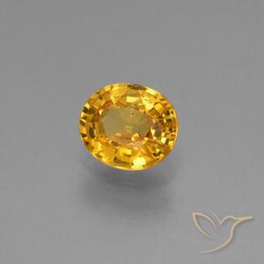 0.88 ct Golden Sapphire Stone, Natural Sapphire in Oval Facet Shape for Sale