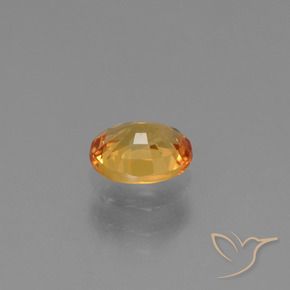Sapphire Gemstone in 5.9 x 4.9 mm Size for Sale, Sapphire Stone in Orange-Gold Color