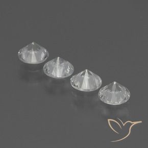 Sapphire Gemstones in 4.3 mm Size for Sale, Sapphire Stones in Clear White Color