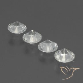 Sapphire Gemstones in 4.3 mm Size for Sale, Sapphire Stones in Clear White Color