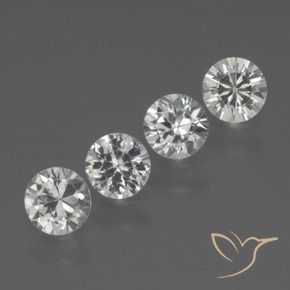1.29 ctw White Sapphire Stones, Natural Sapphire in Diamond-Cut Shape for Sale