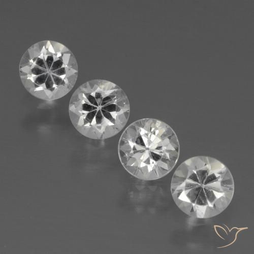 Saphir blanc en vrac de 1,57 ct, taille diamant de 4,3 mm de Madagascar, Photo A