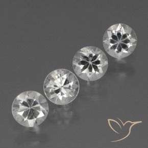 1.57 ctw White Sapphire Stones, Natural Sapphire in Diamond-Cut Shape for Sale