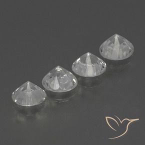 Sapphire Gemstones in 4.3 mm Size for Sale, Sapphire Stones in Clear White Color