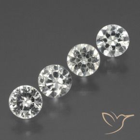 1.41 ctw White Sapphire Stones, Natural Sapphire in Diamond-Cut Shape for Sale