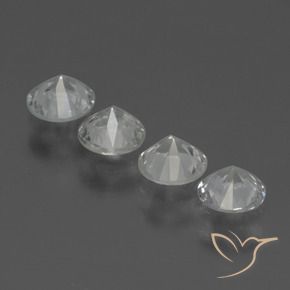 Sapphire Gemstones in 4.3 mm Size for Sale, Sapphire Stones in Clear White Color