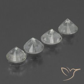 Sapphire Gemstones in 4.3 mm Size for Sale, Sapphire Stones in Clear White Color
