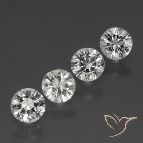 1.37 ctw White Sapphire Stones, Natural Sapphire in Diamond-Cut Shape for Sale