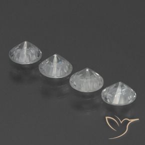 Sapphire Gemstones in 4.2 mm Size for Sale, Sapphire Stones in Clear White Color