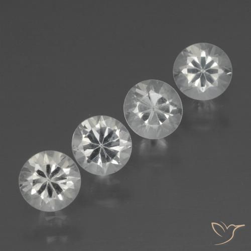 1.52 ctw White Sapphire Gemstones, Sapphire Gems in Diamond-Cut Shape for Sale.