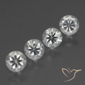 1.35 ctw White Sapphire Stones, Natural Sapphire in Diamond-Cut Shape for Sale