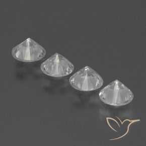 Sapphire Gemstones in 4.3 mm Size for Sale, Sapphire Stones in Clear White Color