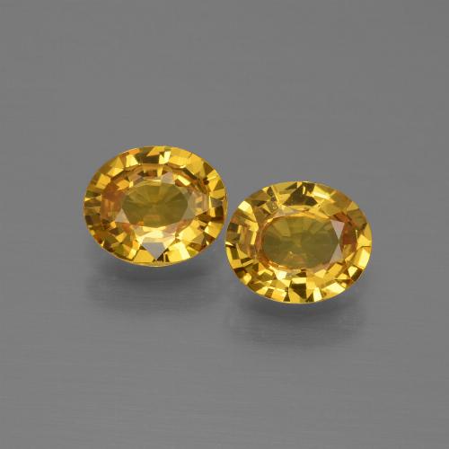 Deep Golden Orange Sapphire Gem - 0.6ct Oval Facet (ID: 444559)