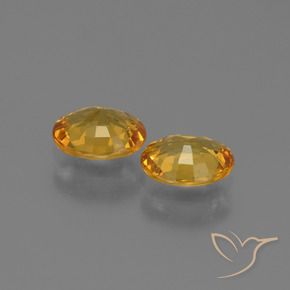 Sapphire Gemstones in 5.8 x 4.7 mm Size for Sale, Sapphire Stones in Deep Golden Orange Color