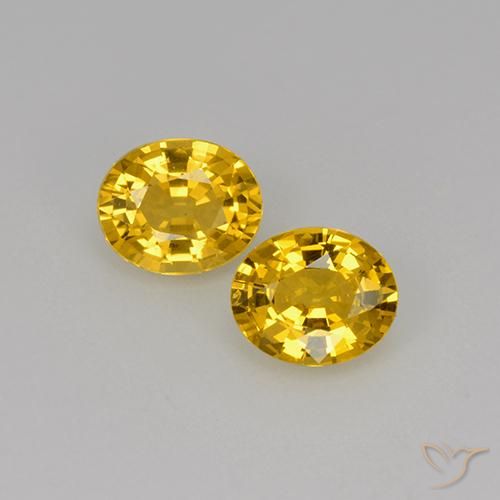 1.38 ct Loose Yellow Sapphire, 5.9 x 4.9 mm Oval Cut From Tanzania, Photo A