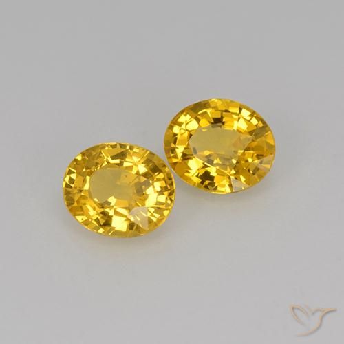 1.38 ctw Golden Sapphire Stones, Natural Sapphire in Oval Facet Shape for Sale
