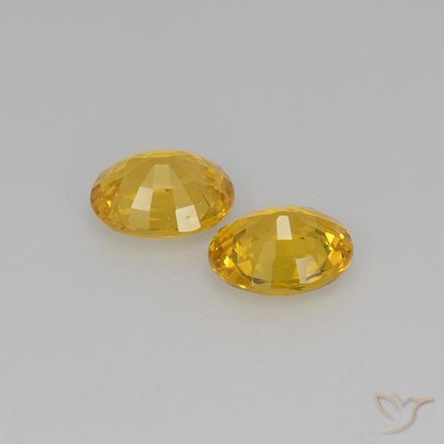 Sapphire Gemstones in 5.9 x 4.9 mm Size for Sale, Sapphire Stones in Golden Color