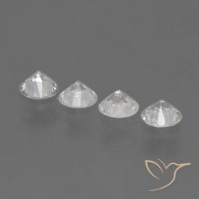 Sapphire Gemstones in 4.2 mm Size for Sale, Sapphire Stones in Clear White Color