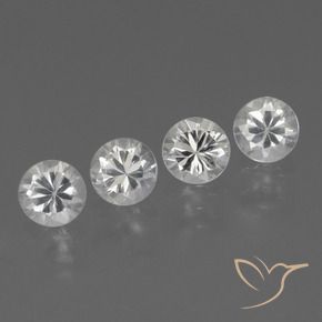 1.47 ctw White Sapphire Stones, Natural Sapphire in Diamond-Cut Shape for Sale