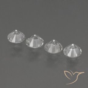 Sapphire Gemstones in 4.3 mm Size for Sale, Sapphire Stones in Clear White Color