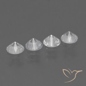 Sapphire Gemstones in 4.3 mm Size for Sale, Sapphire Stones in Clear White Color