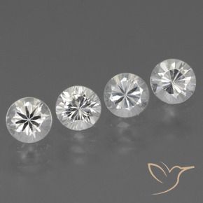 1.53 ctw White Sapphire Stones, Natural Sapphire in Diamond-Cut Shape for Sale