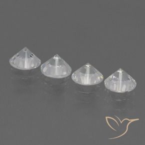 Sapphire Gemstones in 4.5 mm (calibrated) Size for Sale, Sapphire Stones in Clear White Color