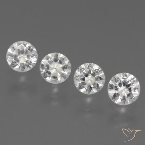 Saphir blanc en vrac de 1,54 ct, taille diamant de 4,3 mm de Madagascar, Photo A