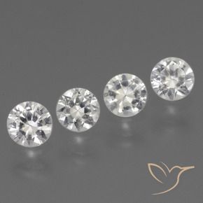 1.54 ctw White Sapphire Stones, Natural Sapphire in Diamond-Cut Shape for Sale