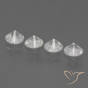 Sapphire Gemstones in 4.3 mm Size for Sale, Sapphire Stones in Clear White Color