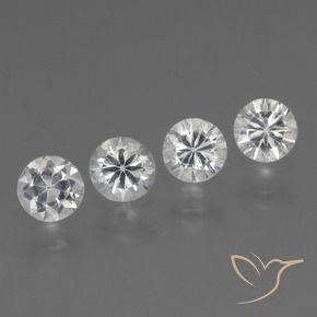 1.33 ctw White Sapphire Stones, Natural Sapphire in Diamond-Cut Shape for Sale