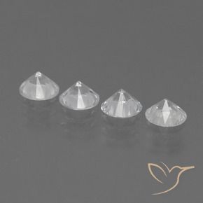 Sapphire Gemstones in 4 mm (calibrated) Size for Sale, Sapphire Stones in Clear White Color