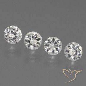 1.51 ctw White Sapphire Stones, Natural Sapphire in Diamond-Cut Shape for Sale