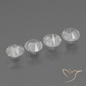 Sapphire Gemstones in 4.5 mm (calibrated) Size for Sale, Sapphire Stones in Clear White Color