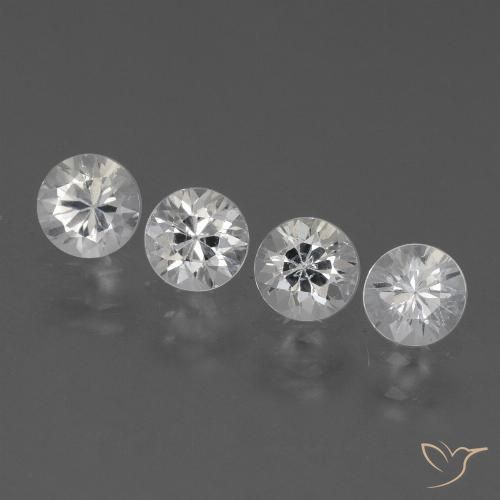 Zafiro blanco suelto de 1,54 quilates, talla de diamante de 4,3 mm de Madagascar, Photo A
