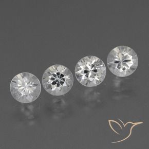 1.54 ctw White Sapphire Stones, Natural Sapphire in Diamond-Cut Shape for Sale