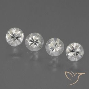 1.53 ctw White Sapphire Stones, Natural Sapphire in Diamond-Cut Shape for Sale