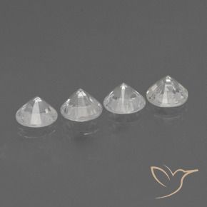 Sapphire Gemstones in 4.3 mm Size for Sale, Sapphire Stones in Warm White Color