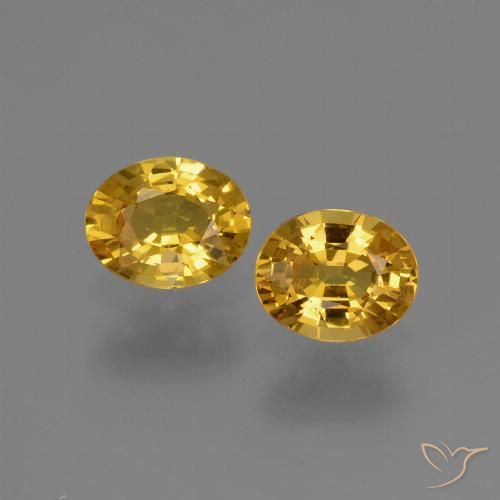 1.42 ct Loose Yellow Sapphire, 5.9 x 4.8 mm Oval Cut From Tanzania, Photo A
