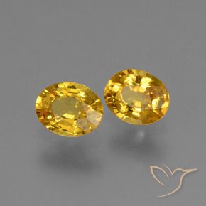 1.42 ctw Golden Sapphire Stones, Natural Sapphire in Oval Facet Shape for Sale