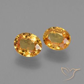 1.54 ctw Golden Sapphire Stones, Natural Sapphire in Oval Facet Shape for Sale
