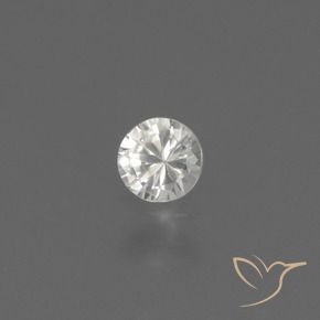 0.37 ct White Sapphire Stone, Natural Sapphire in Diamond-Cut Shape for Sale